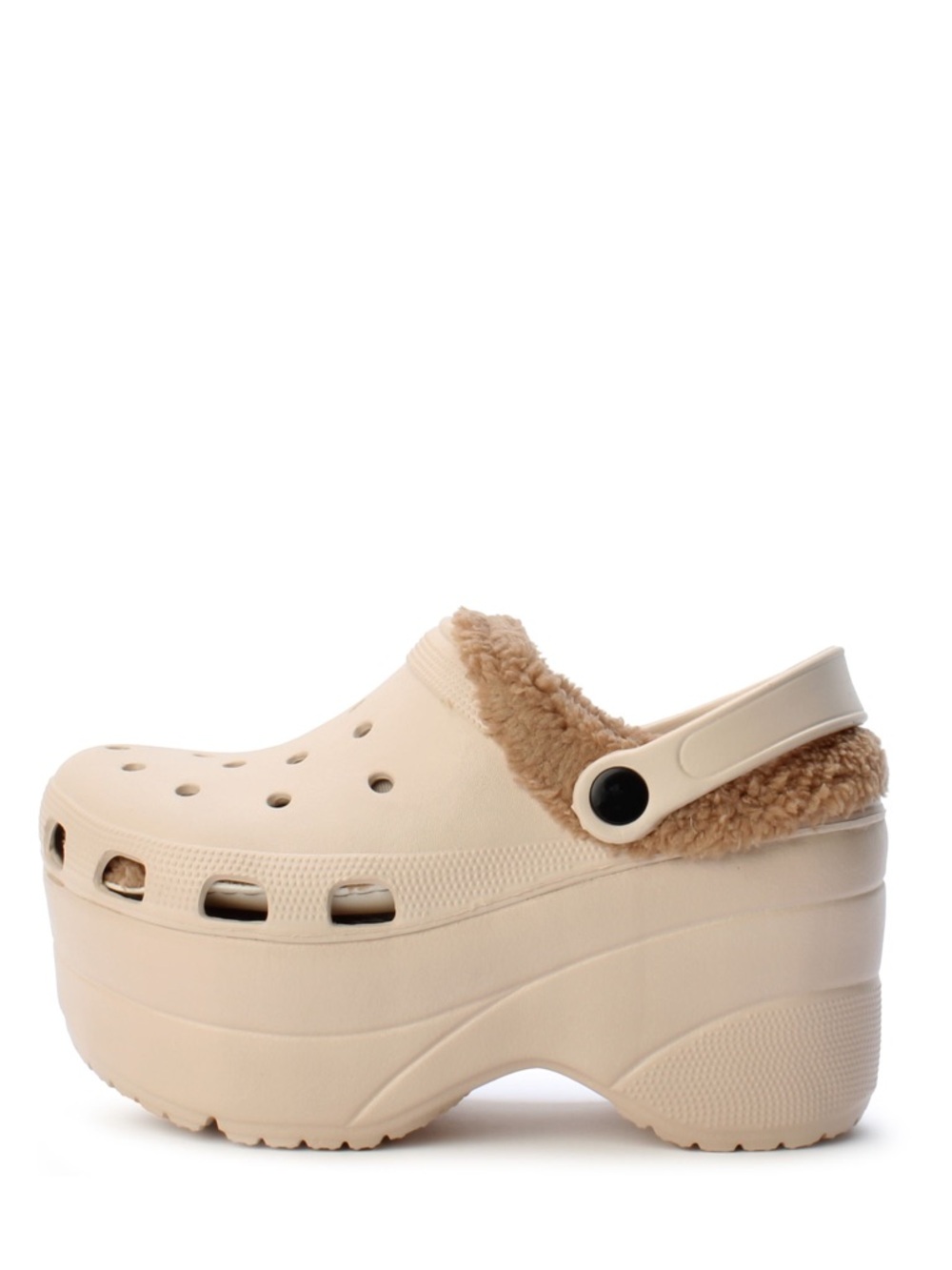Cape Robbin Cream Platform Faux-Shearling Clog Mules - Picture 2 of 7